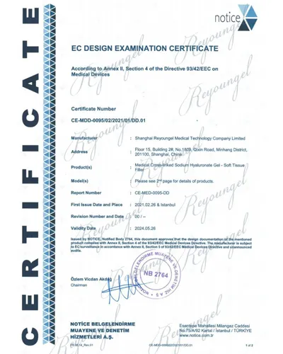 CE Certificate and Extension Letter of Reyoungel